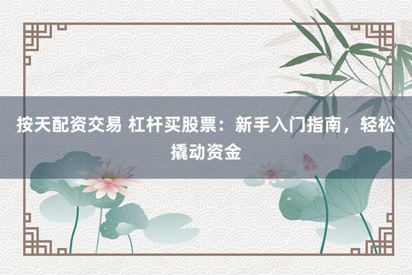 按天配资交易 杠杆买股票：新手入门指南，轻松撬动资金